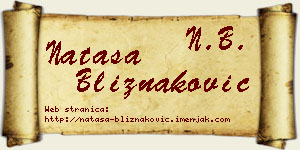 Nataša Bliznaković vizit kartica